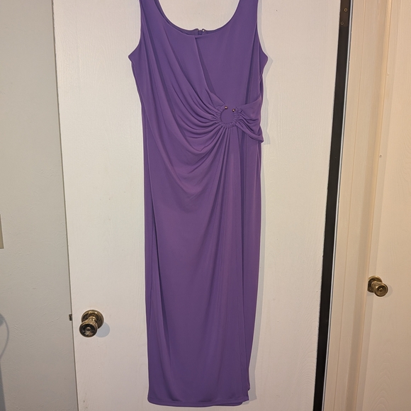 Anne Klein Medium O-Ring Sleeveless Sheath Midi Dress color Passion Purples $139 - Picture 7 of 12